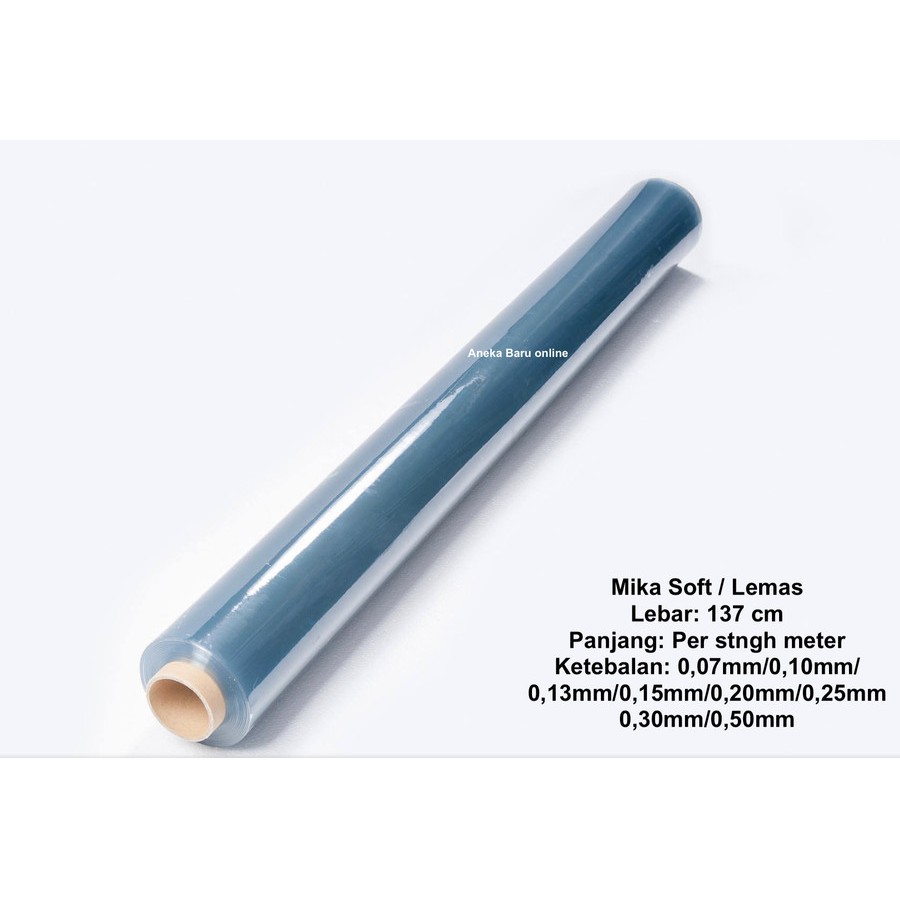 

Plastik Mika soft lemas / soft PVC bening / clear tebal lebar 137 cm