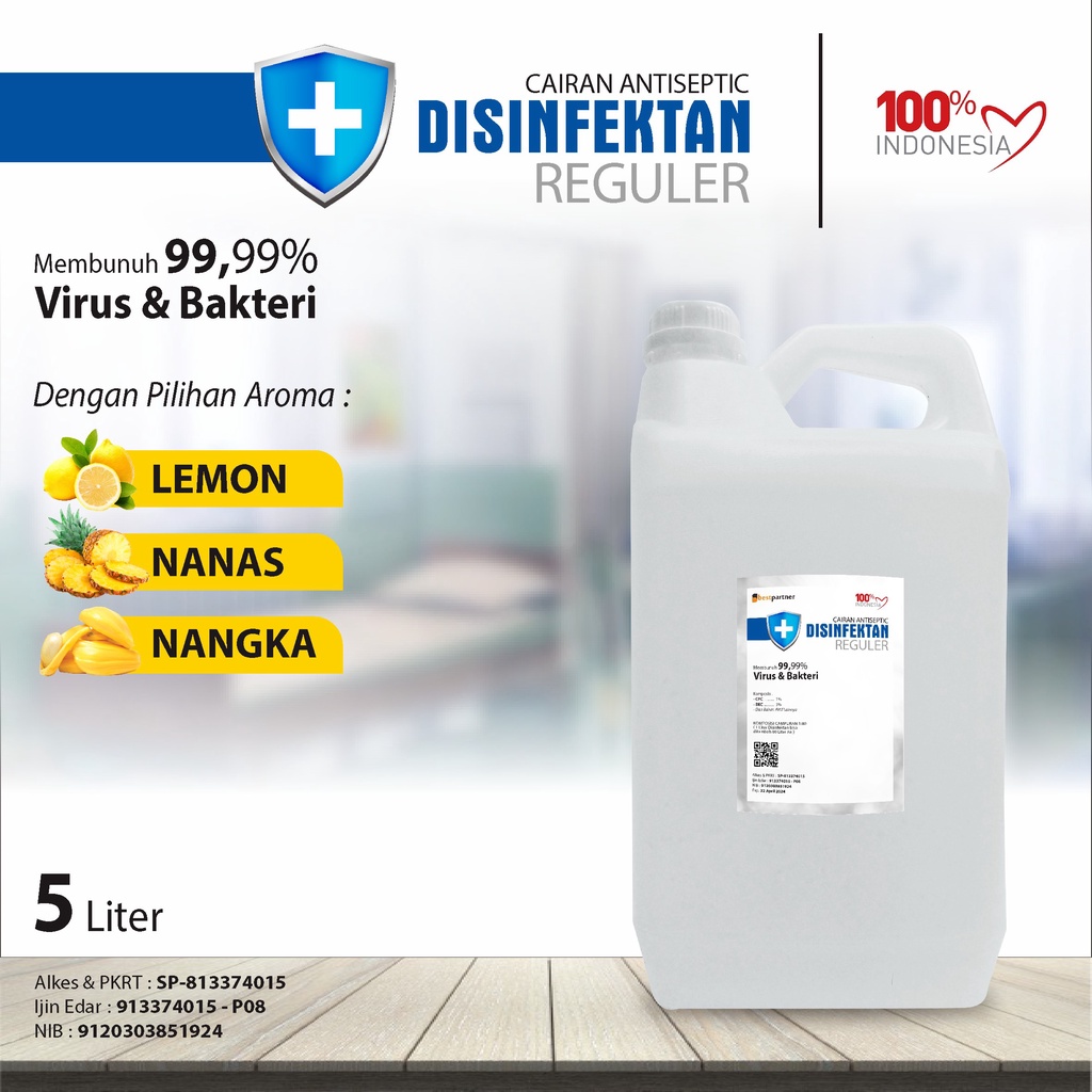 Desinfektan Reguler Varian Aroma Segar 5 Liter  / Cairan Desinfektan 5 Liter ( Jerigen )