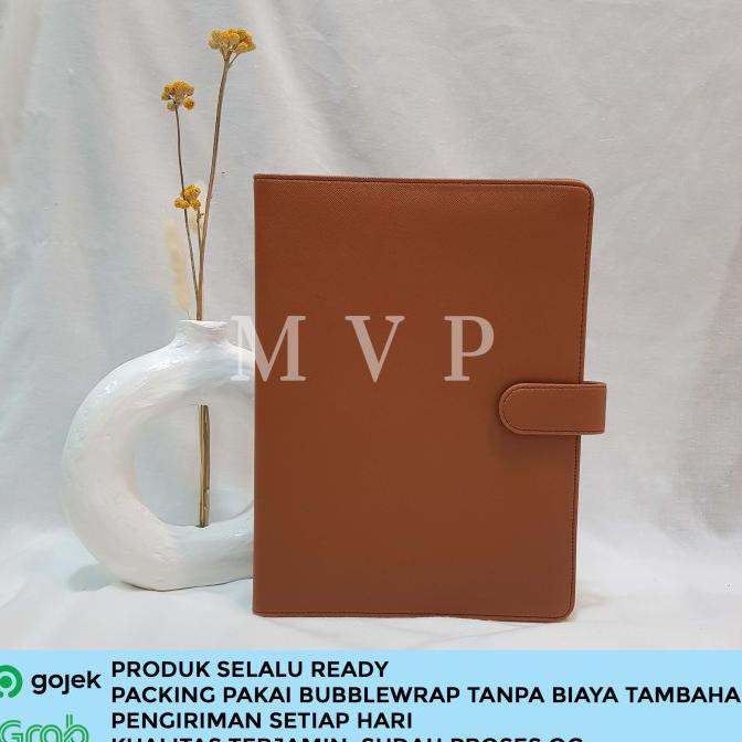 

[[BISA COD]] Binder Kulit Polos Eksklusif 26 Ring Organizer Kertas B5 Coklat