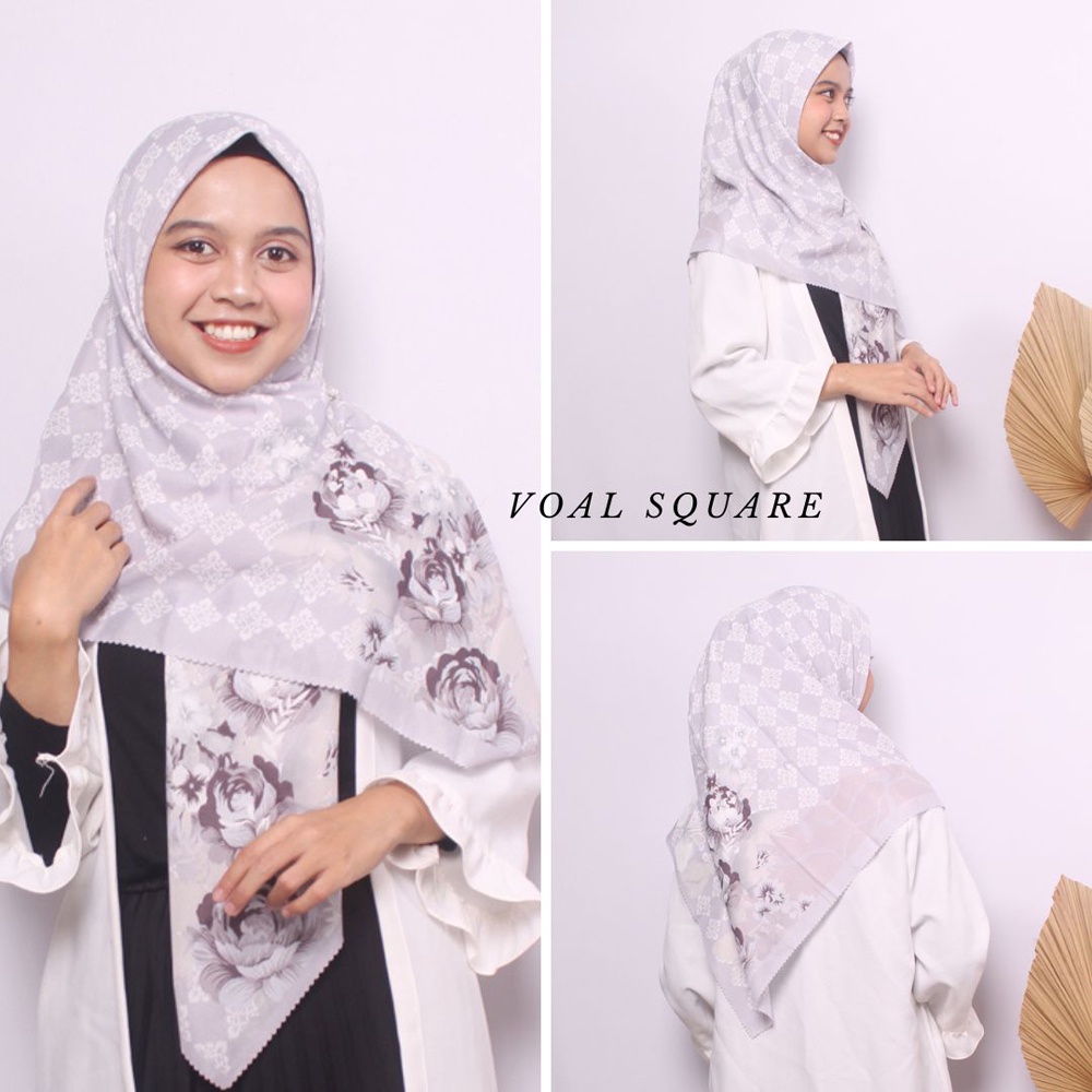 Jilbab Segiempat - Kerudung Segi Empat - Hijab Segi Empat Motif Voal Square JAMILA