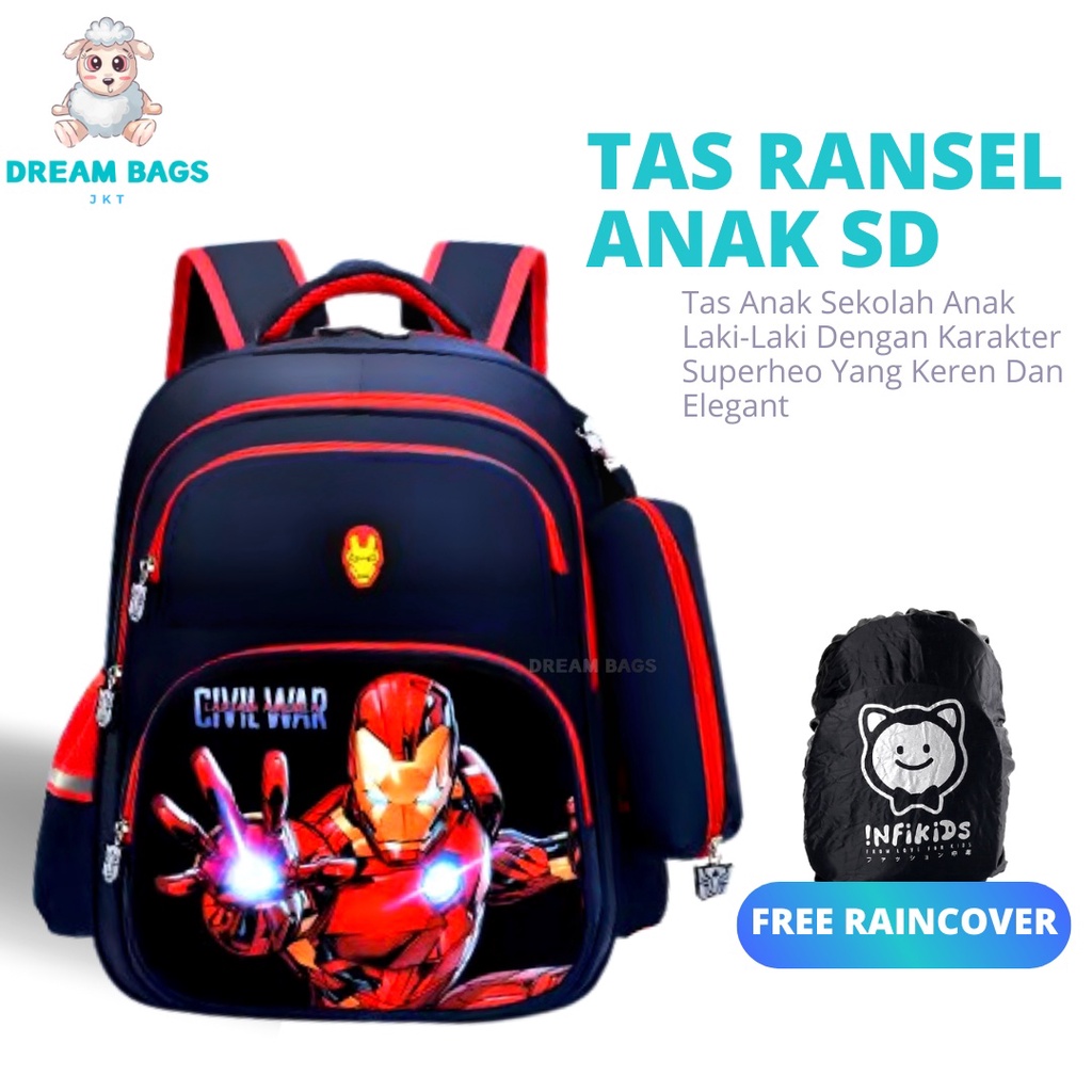 Tas Sekolah Anak Laki Laki SD Dream Bags - Ransel Anak Sekolah Import - Tas Ransel Anak Laki Laki