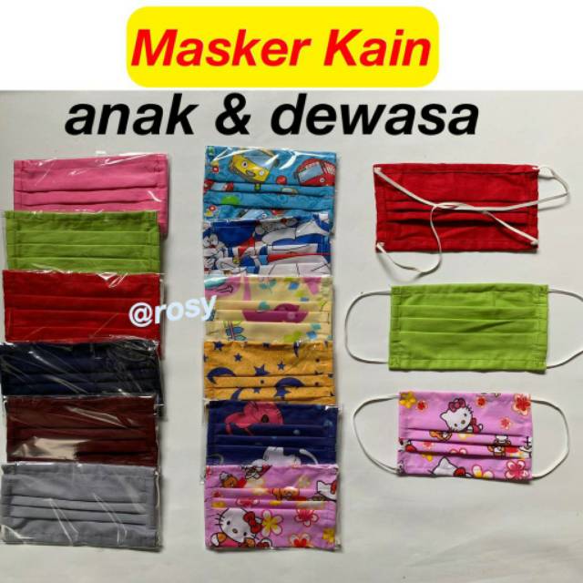 MASKER KAIN ANAK DAN DEWASA HIJAB MASKER MASKER MURAH MASKER TALI