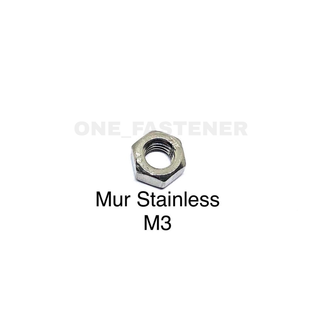 100 pcs Mur M3 Stainless Steel 304 3mm 3mili hex nut Anti Karat food Grade