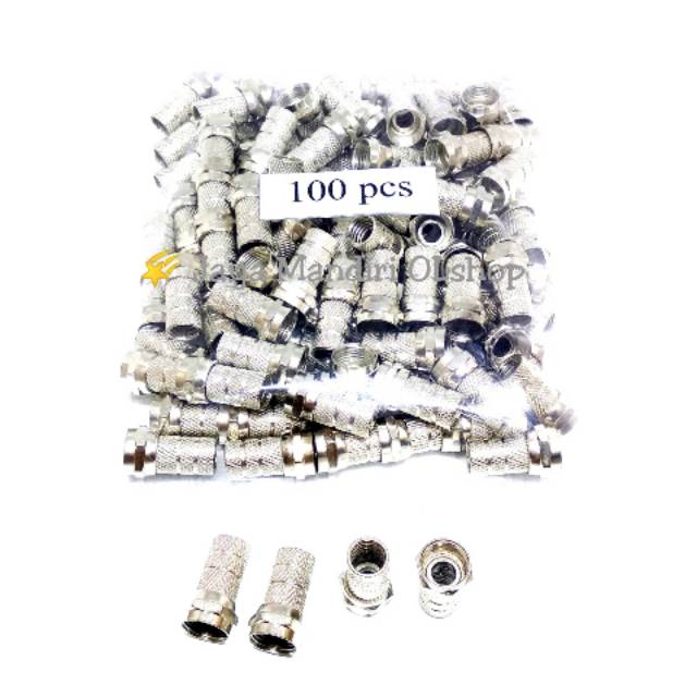 DRAT F CONNECTOR RG6 KONEKTOR RG6 (ISI 100PCS)  Dua Garis