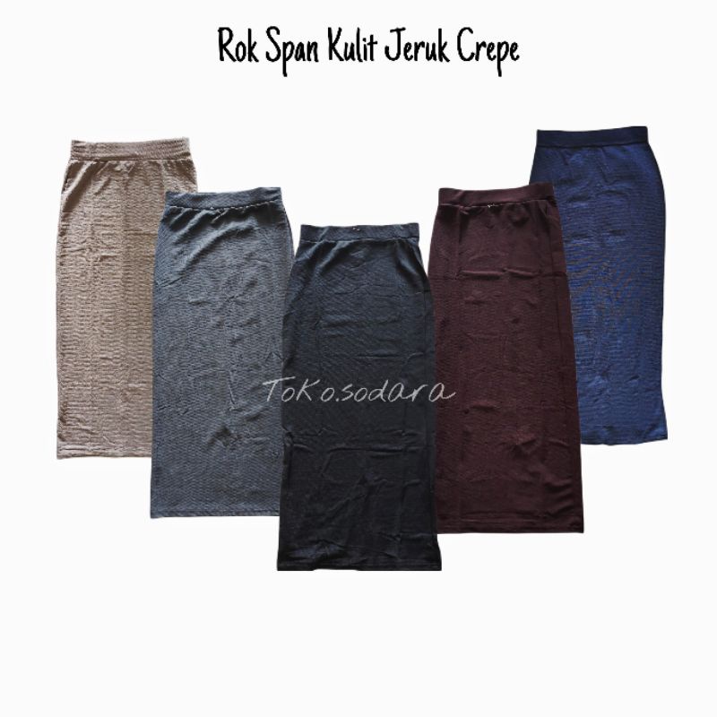 Rok Span Kulit Jeruk // Rok Crepe Kulit Jeruk // Rok Span Premium // Rok Span Murah