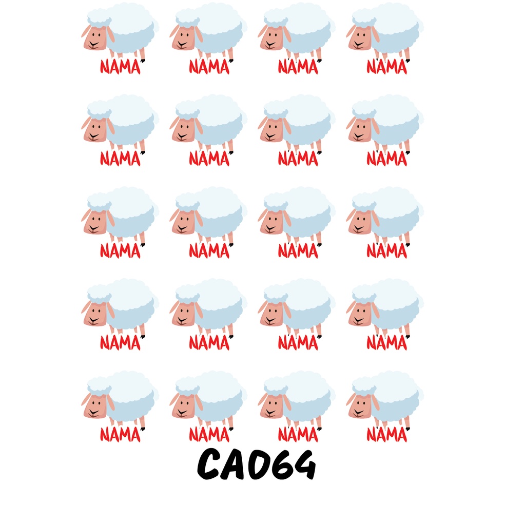 

Sticker Nama Cutting Label Waterproof Tahan Air Sheep C (CA064)