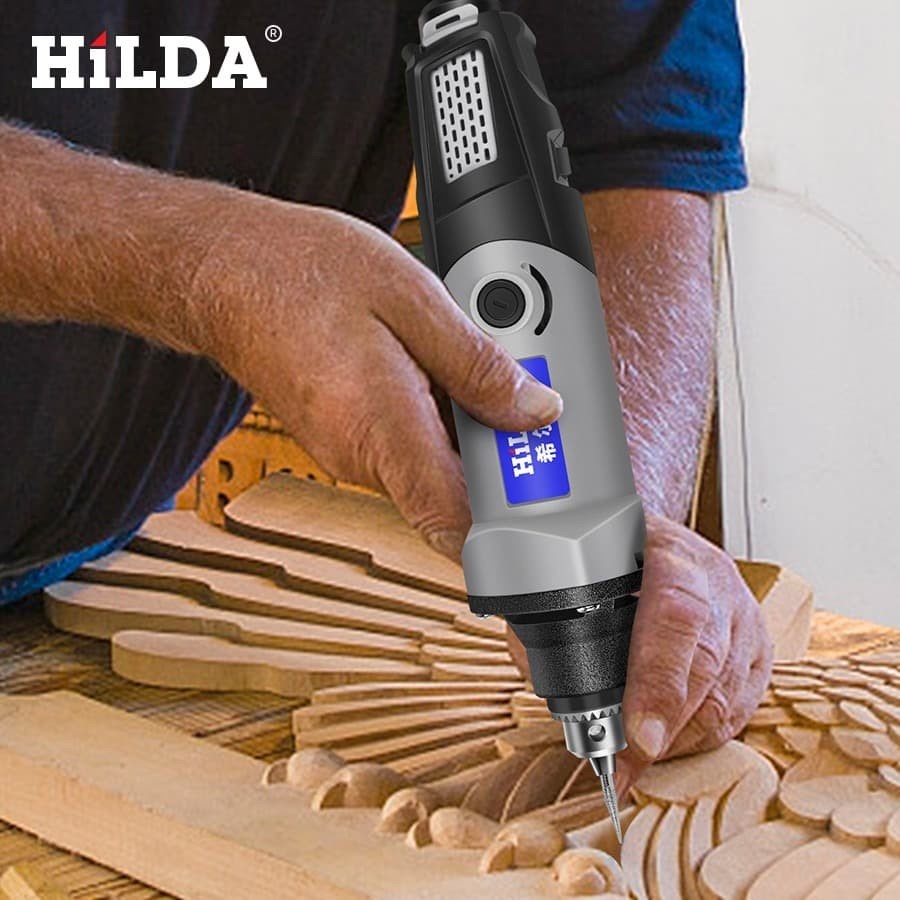 HILDA Bor Listrik Polishing Engraver Grinder Electric Drill 400W - MD4 - Gray