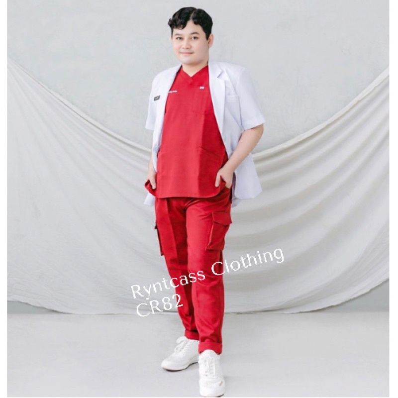 RYNTCASS - BIG SIZE SET CELANA CARGO BAJU OKA LENGAN PANJANG