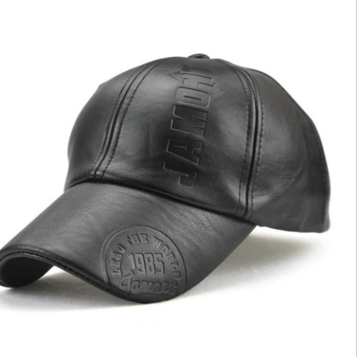 Topi Pria topi kulit pria 1985 asli impor orginal. - Hitam(Q7L5) Topi Pria Distro Topi Distro Topi P