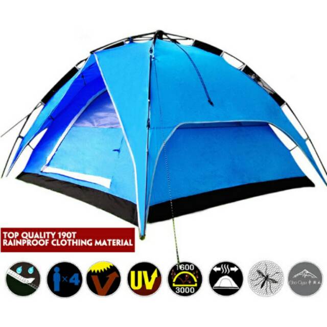 Tenda Camping/ Anti Wind Bunk Camping Tent - Blue OMSE2MBL