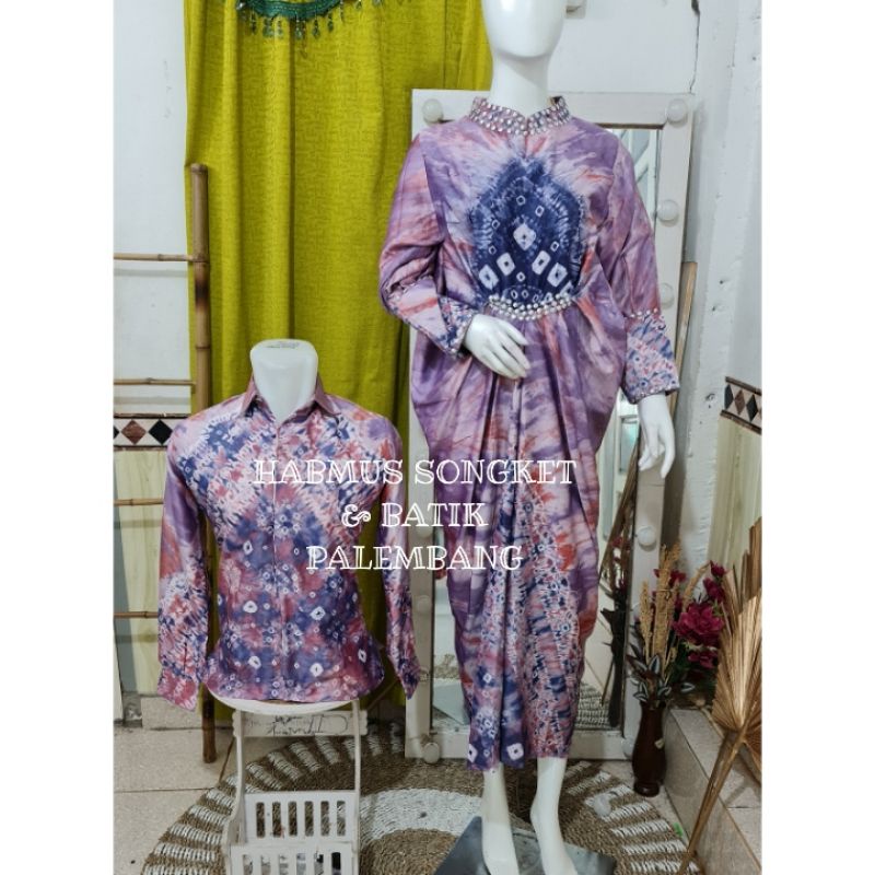 COUPLE DRES KAFTAN JUMPUTAN PALEMBANG ASLI