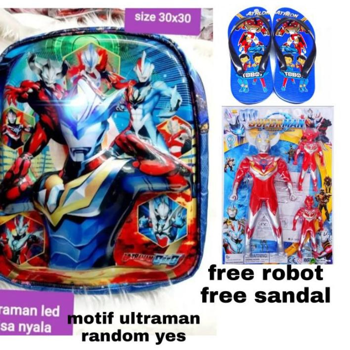 ✰ Hanya [6.6] ✰ tas ultraman 3in1 tas ultraman bisa menyala tas ultraman 4 dimensi tas ultrana ber