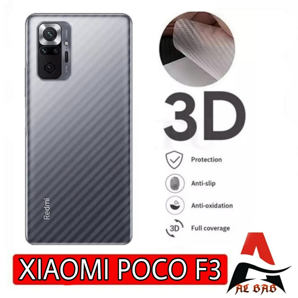Garskin XIAOMI POCO F3 Back Screen Protector Skin Carbon POCO F3