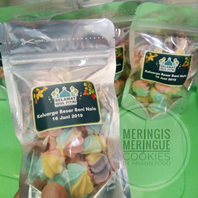 

(Min 3 pak) Meringis Meringue Cookies Maringue Schuimpjes Kemasan Mini Pack Souvenir Snack Ulang TahunI