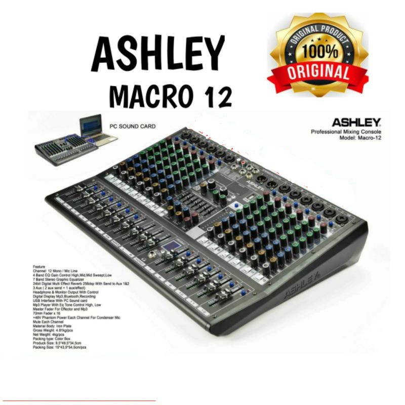 MIXER AUDIO ASHLEY MACRO 12 / MACRO12 ORIGINAL 12 CHANNEL