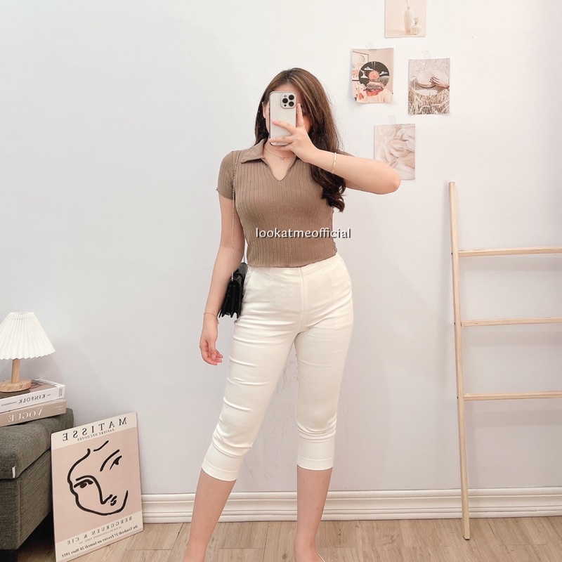 Lookatmeofficial • Atasan Blouse Wanita Charlie Tennis Crop Top