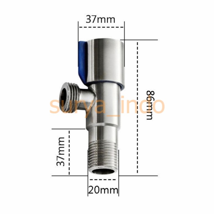 STOP KRAN TOILET 1/2&quot; STOPKRAN KLOSET SHOWER WASTAFEL SINK SUS304