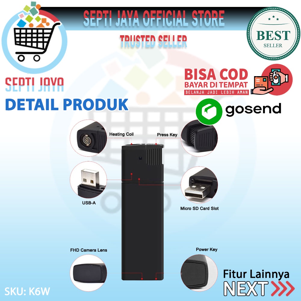 Spy Cam Kamera Korek Api Elektrik K6 WIFI Full Hd 1080p 4k Hidden Camera Pengintai Mini Tersembunyi Model Korek Api Unik Lighter V18 K6 Wifi Camera Kecil Pengintai Original Murah Berkualitas Spycam Lighter WIFI Kamera Pengintai Korek Api Cas Bara Ori-3