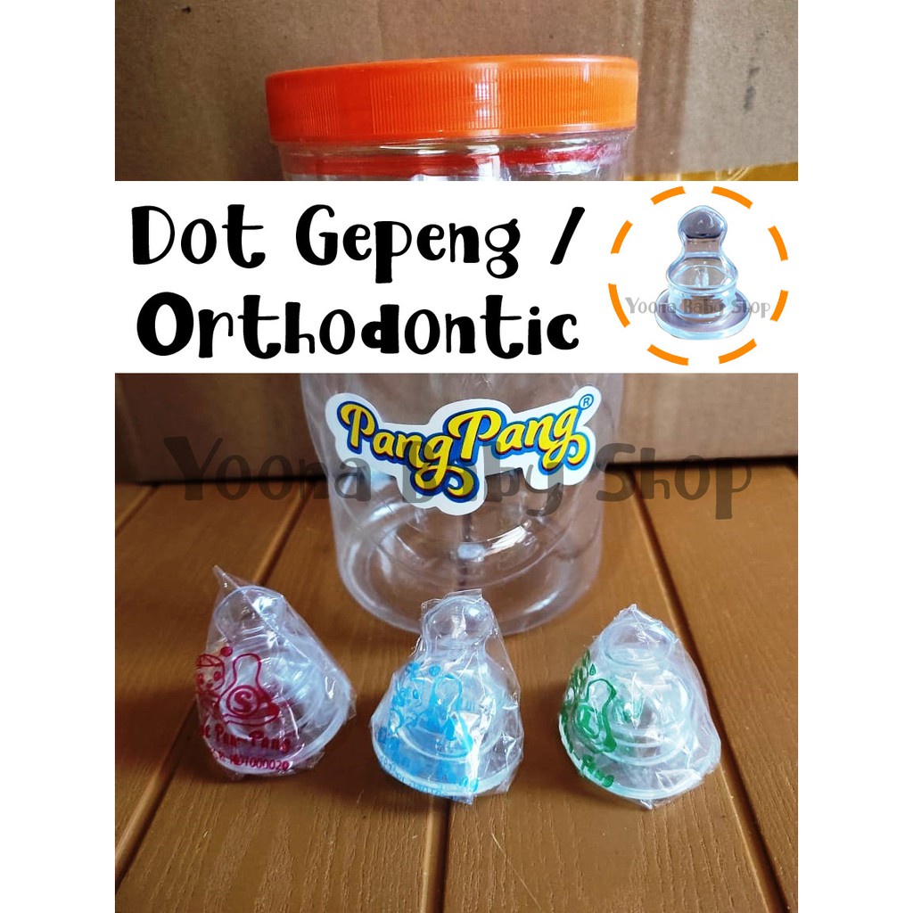 Dot Bayi Gepeng Pang Pang Orthodontic Silicone Nipple S,M,L