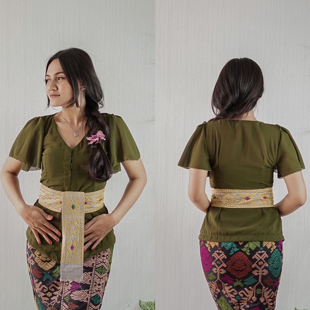 KEBAYA SIFON LENGAN PENDEK RUMBAI