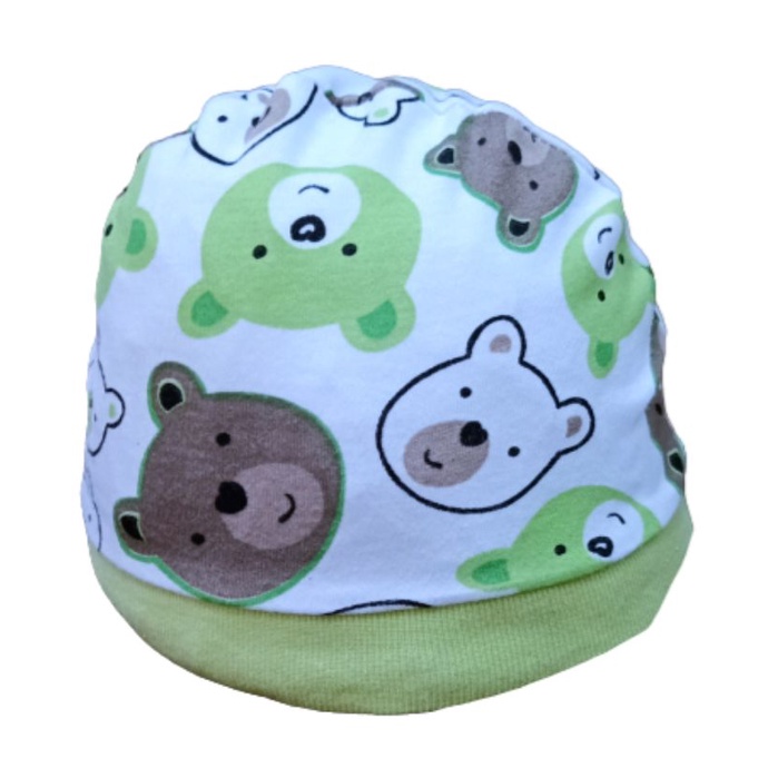 Topi Bayi Kupluk kaos motif / Topi Kupluk Bayi Rajut Laki Laki