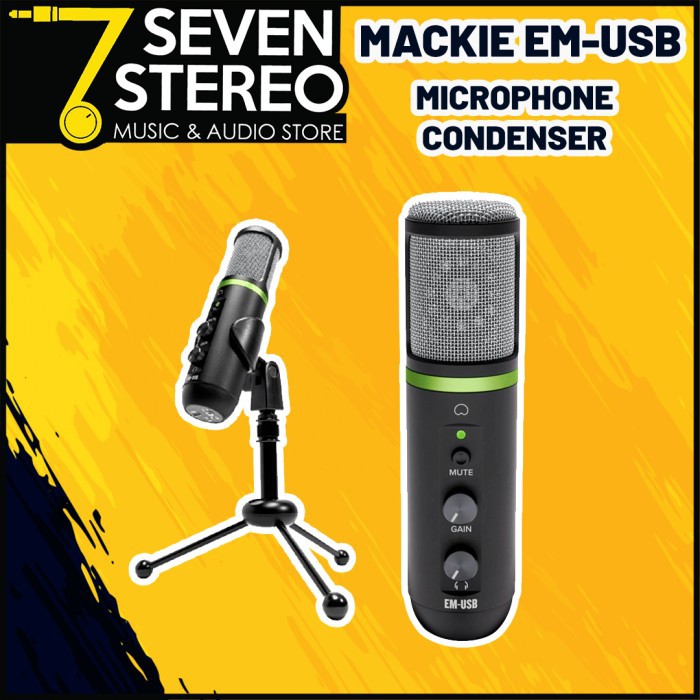 Mackie EM-USB Mic Podcast Recording Gaming Streaming Microphone USB