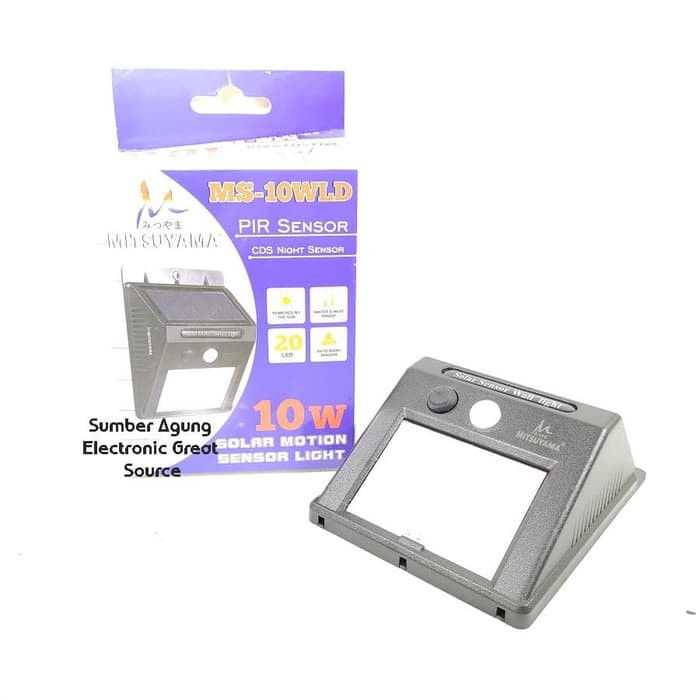 Lampu PIR Sensor 10W MS10WLD Tempel Dinding Solar Sensor Cahaya Sensor