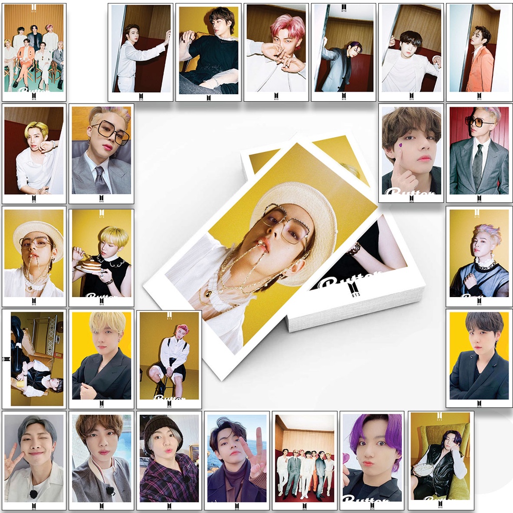 25PCS POLAROID BTS BUTTER YELLOW PEACHES CREAM