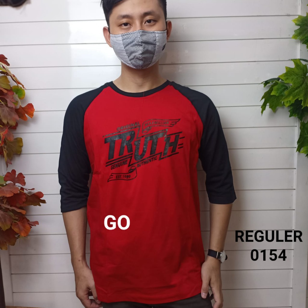 gos MAXMILLIAN KAOS Panjang 3/4 (Regular) Pakaian Pria Atasan Kaos Oblong Original Lengan Panjang