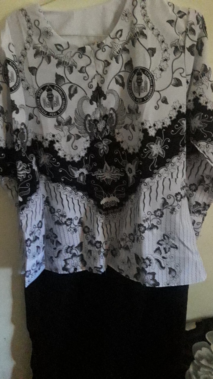 Gamis Pgri Seragam Guru Pns Pdh Asn Kerja Batik Hitam Baju Formal