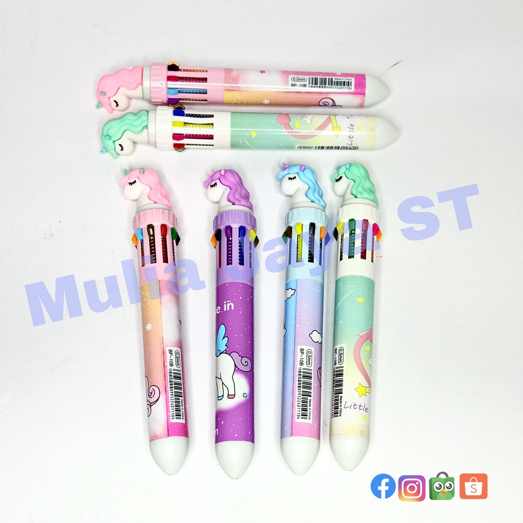

Ballpoint 8 warna karakter Unicorn