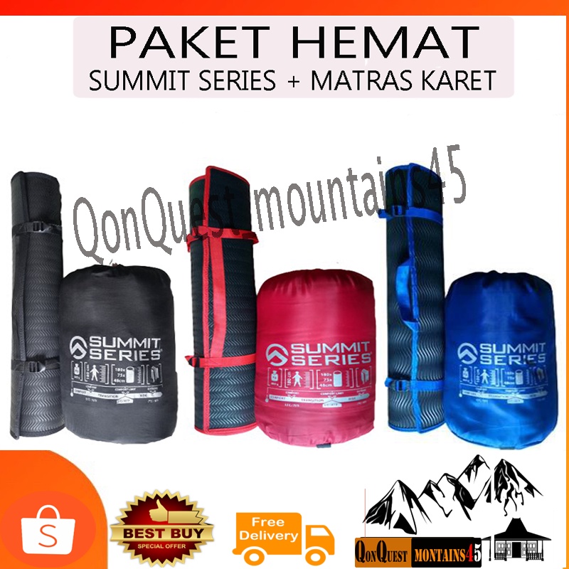 paket hemat sleeping bag summit series   matras