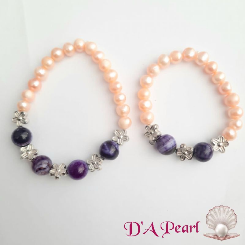G3 set gelang mutiara air tawar ibu dan anak couple