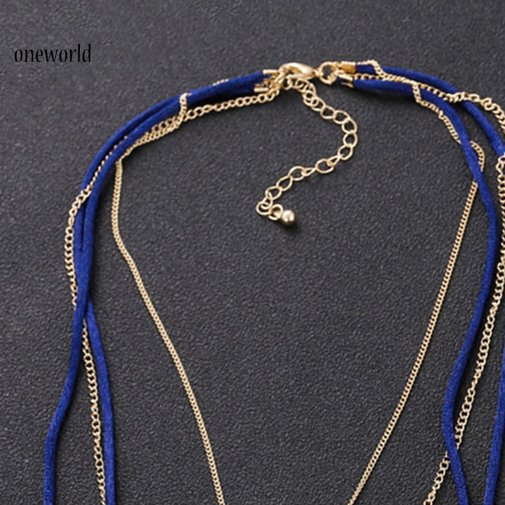 oneworld Women Bohemian Necklace Multilayer Colorful Necklace Fine Workmanship for Vacation