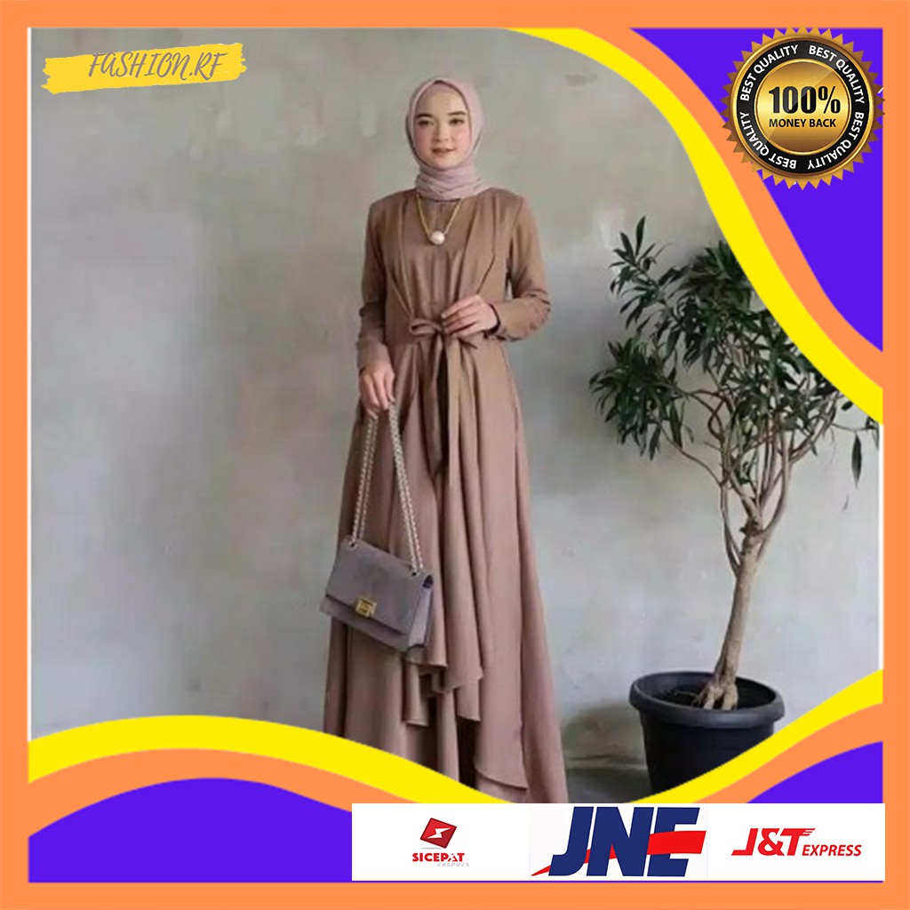 Baju Gamis Syari Wanita Busana Muslim Terbaru Dress Aluna Maxi