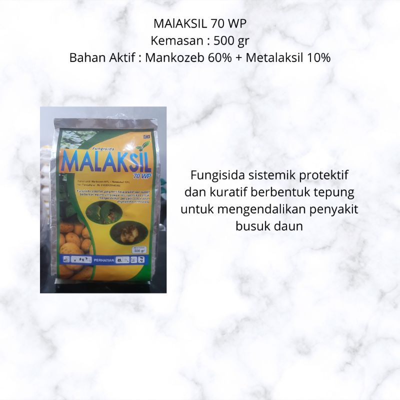 Fungisida Malaksil 70 WP 500 gr || 60% Mankozeb + 10 % Metalaksil