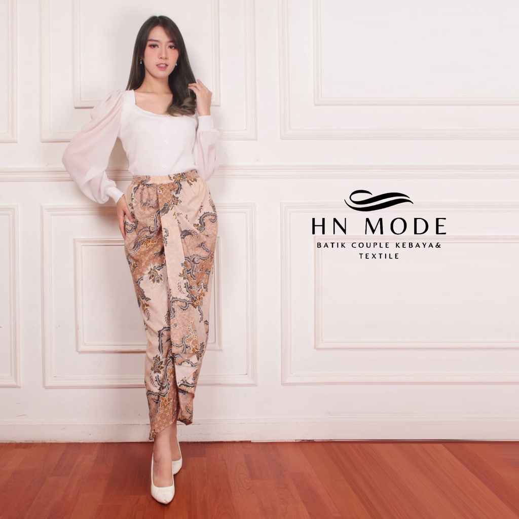 HN MODE - Rok rempel batik floral motif terbaru / Rok lilit instan siap pakai / Rok kebaya