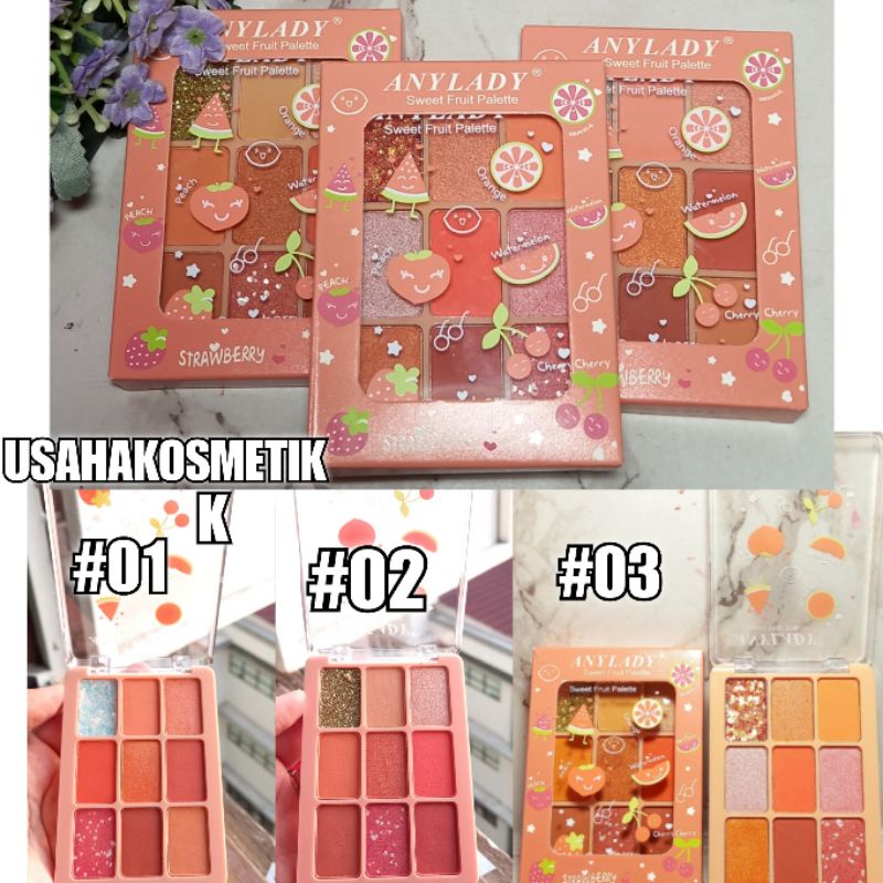 ECER !!! Eyeshadow dan blush n Anylady Sweet Orange /  Sweet Fruit Pallete  NO.795 | 796