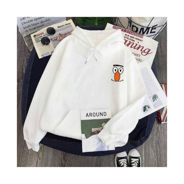 SESAME BEART HOODIE WANITA - JUMPER TEBAL TERLARIS-Putih