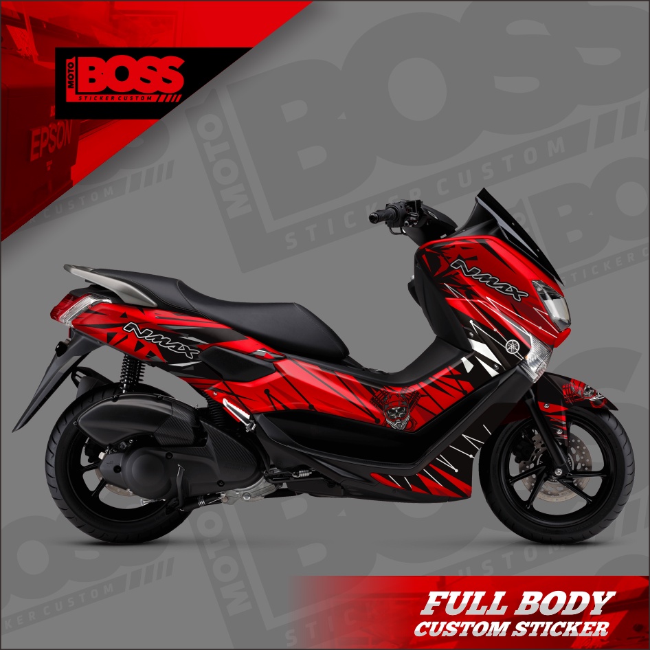 Decal Sticker Stiker Yamaha Nmax 2016 2017 2018 2019 Full Body Striping Full Body Nmax Motif skullra