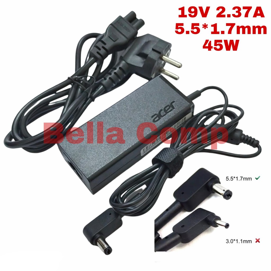 ACER 19V 2.37A 45W 5.5*1.7mm ADAPTOR CHARGER CASAN LAPTOP ACER Aspire E5-422 E5-473 E5-473T E5-522 E5-532 E5-532T E5-573 E5-573T