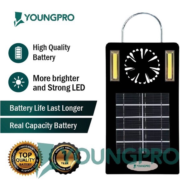 SOLAR FAN LIGHT LAMPU PLUS KIPAS GARANSI 1 TAHUN -YOUNGPRO YES-01