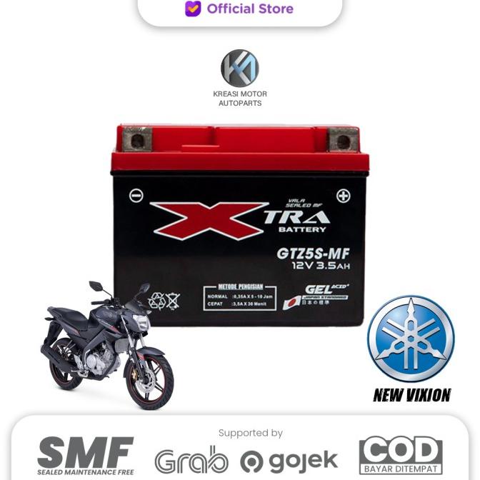 Aki Motor Yamaha New Vixion Gtz5S Xtra Mf Aki Kering