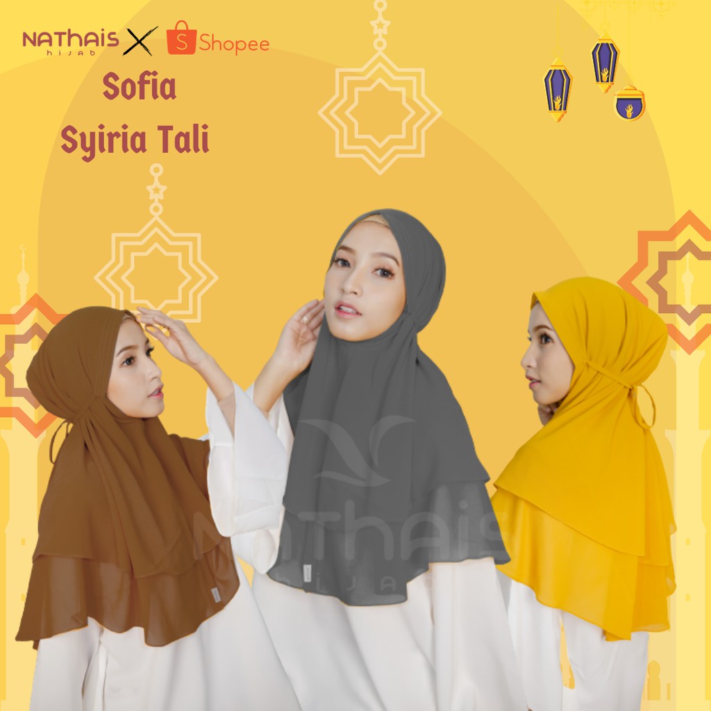 Hijab Maryam Bergo Instant Tali Khimar Ceruty 2 Layer Premium Non Pad
