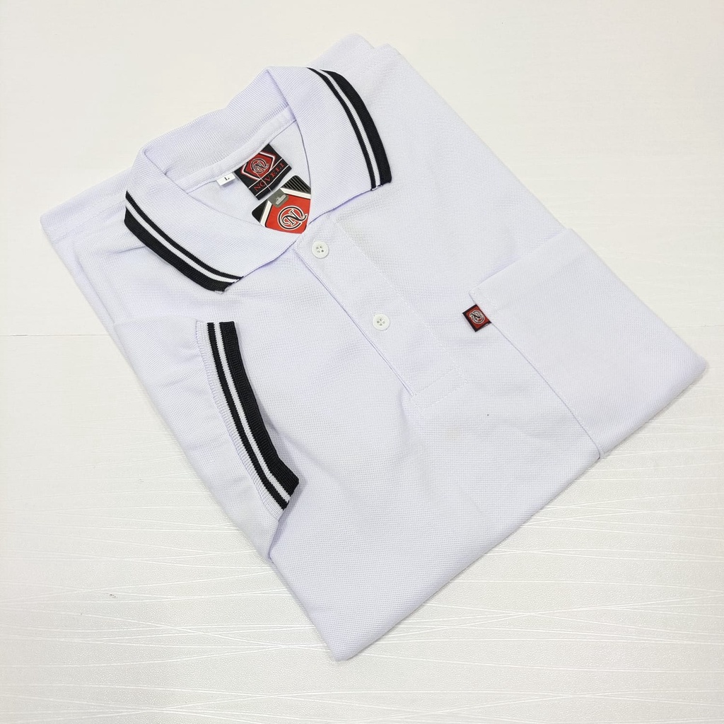 Kaos Polo shirt Saku Pria Dewasa Kerah Polos Saku Lengan Pendek Size L XL XXL