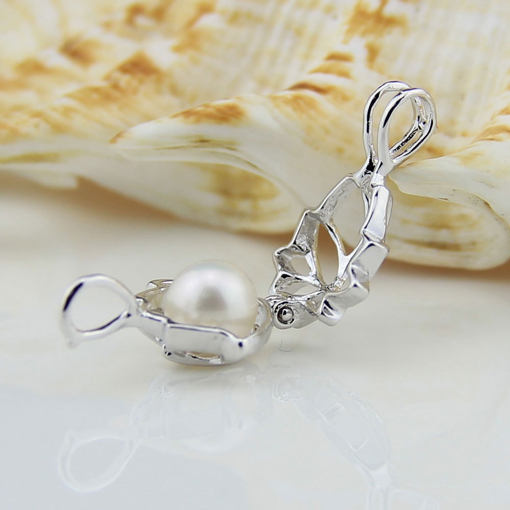 Pearl Necklace Lotus Pendant Locket Pearl Necklaces for Women Wish Gift