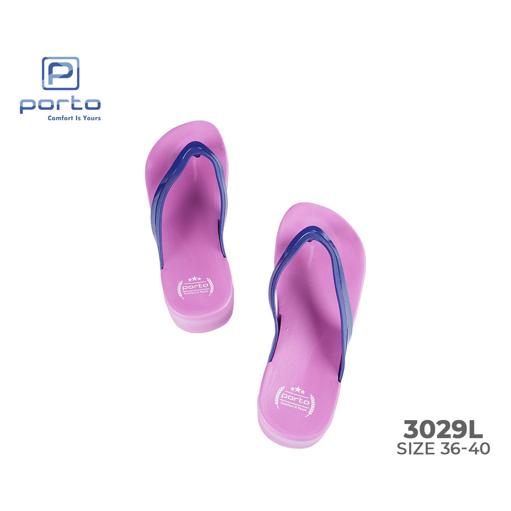 3029L - Porto Leveling Sandal Jepit Wanita Rumah Santai Harian Karet Nyaman Tidak Licin Original Porto