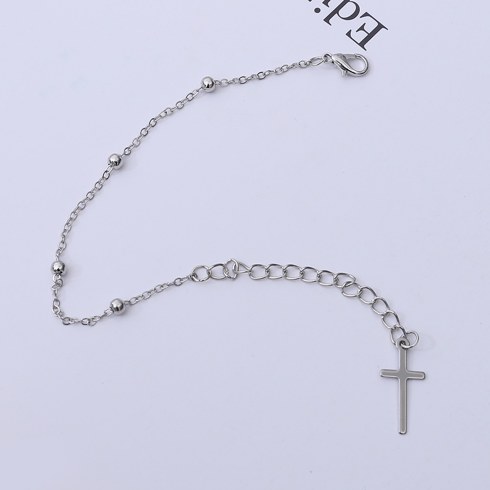 JIMIN Sama Gelang Stainless Steel Cross Ukuran Disesuaikan untuk Pria dan Wanita