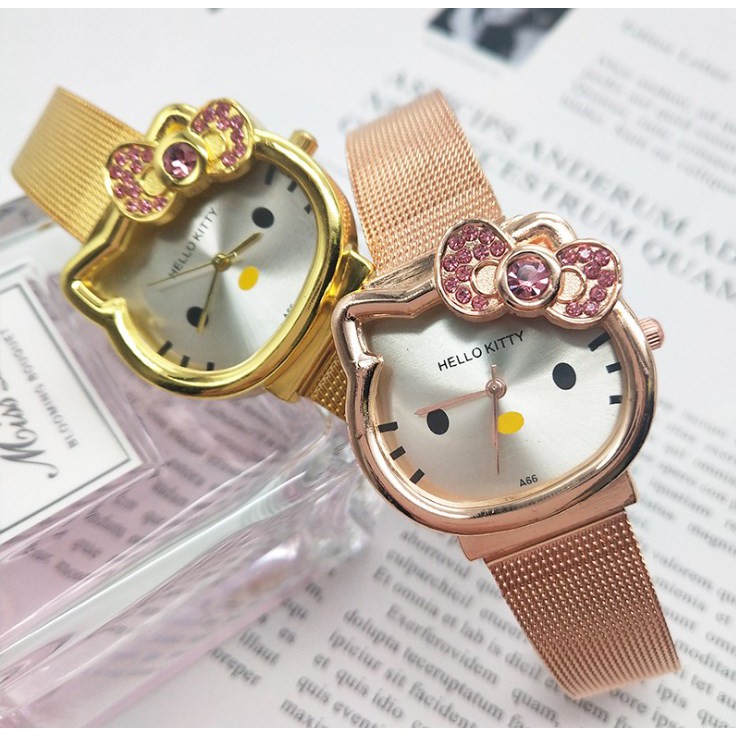 Jam Tangan Pasir Impor HELLO KITTY wanita Hot Trend Korea Fashion Anak dan Dewasa Analog Watch