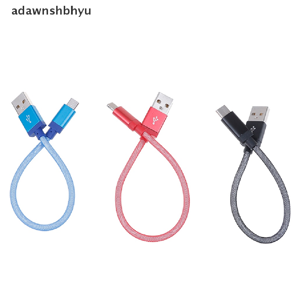 Adawnshbhyu charger Pendek braided micro/type-c/lightning USB cable charging Kabel data sync